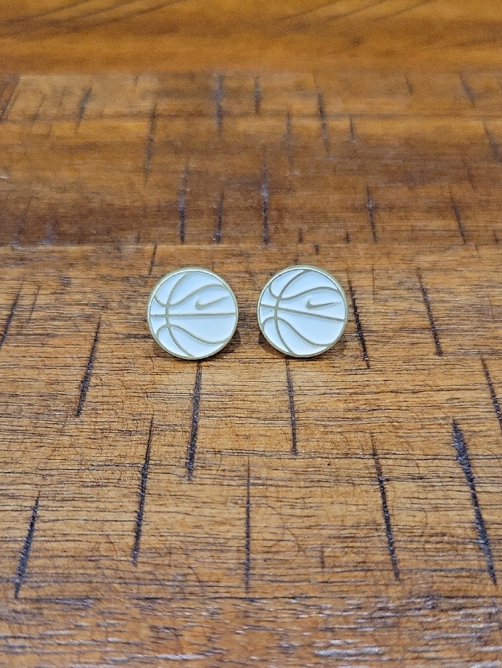 Nike White & Gold Basketball Shoe Lace Charms